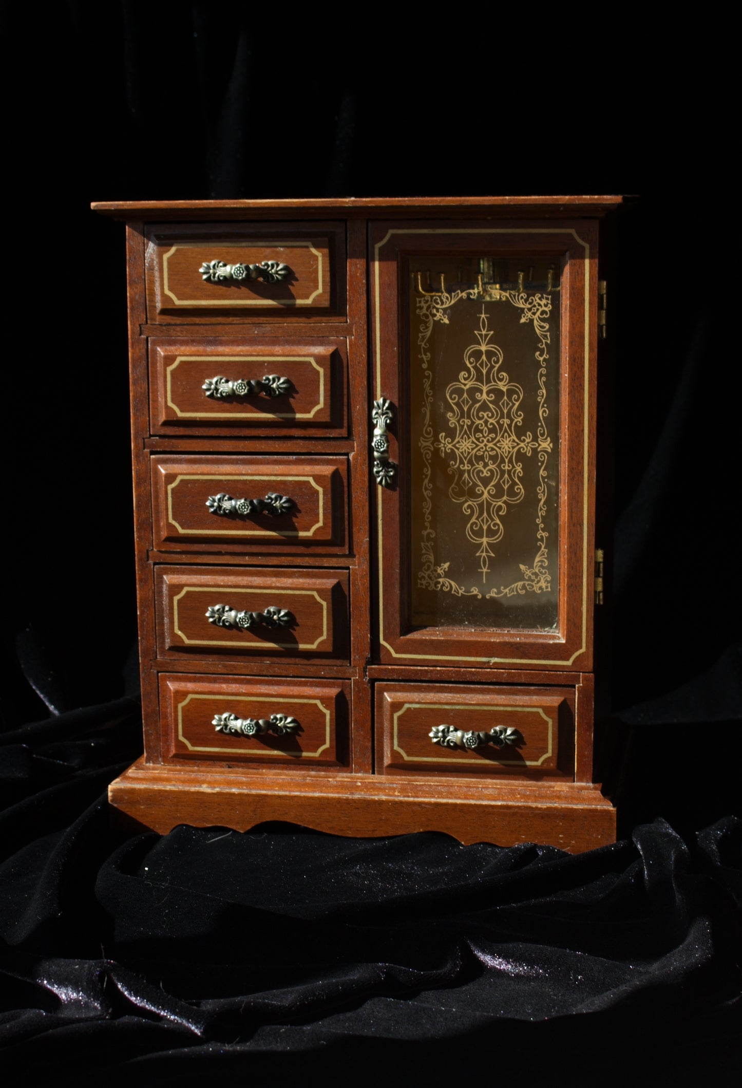 Vintage Miniature Musical Display Cabinet | Chestnut Finish