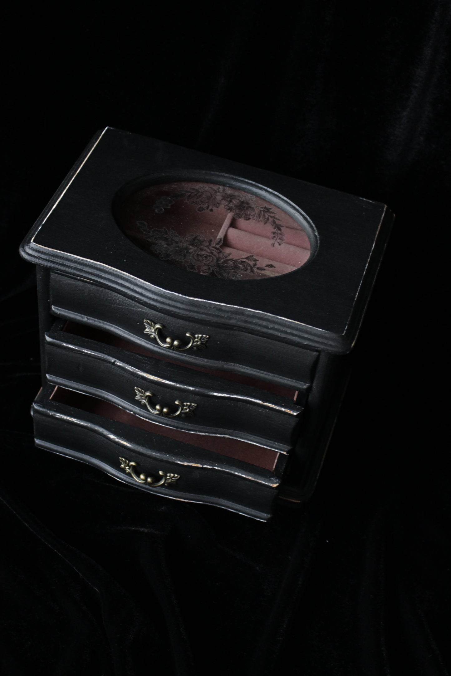 Vintage Miniature Display Drawers | Black Finish