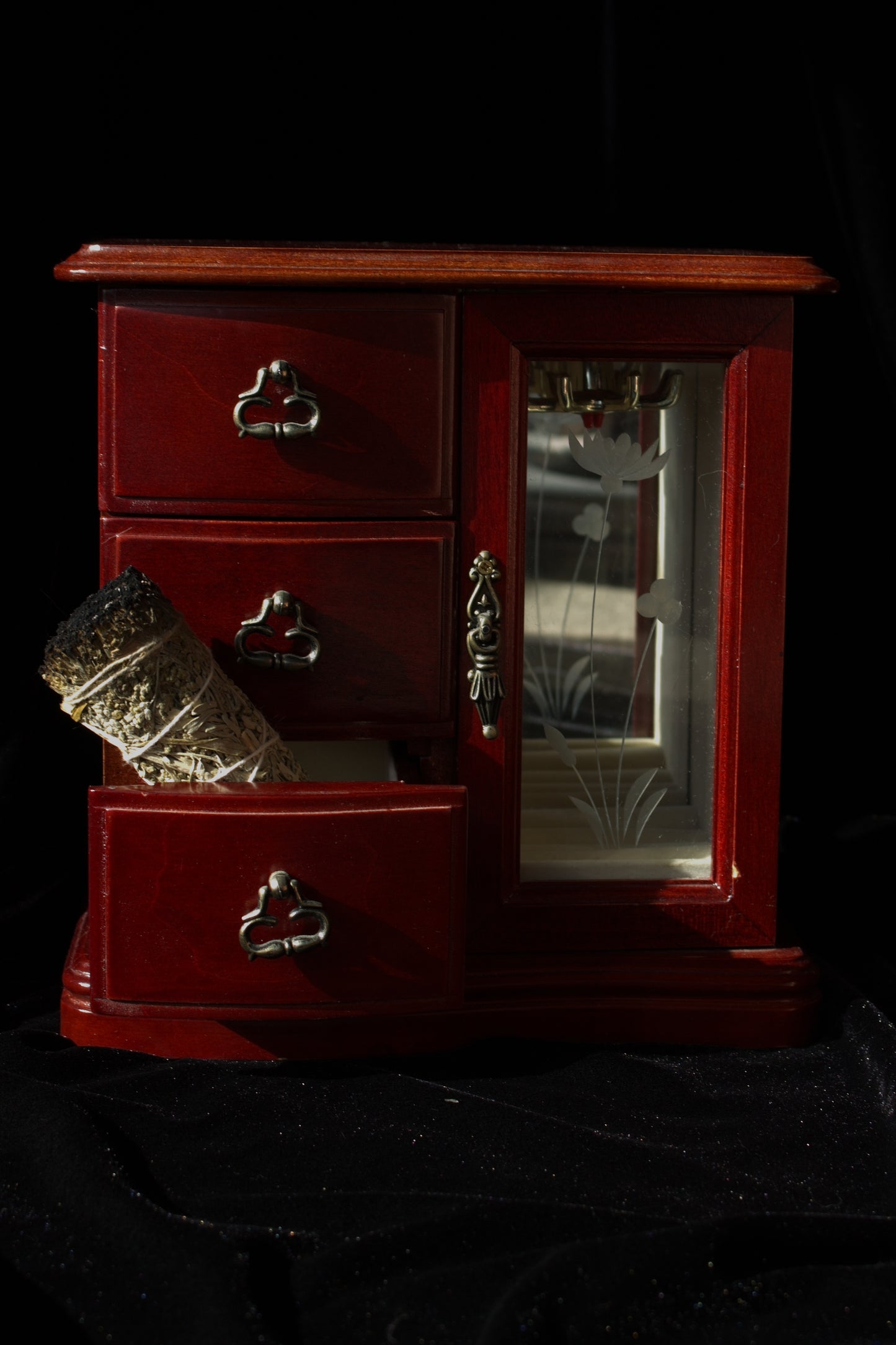 Vintage Miniature Display Cabinet | Mahogany Finish