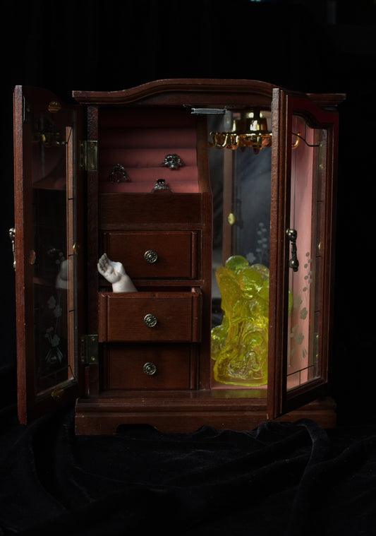 Vintage Miniature Display Cabinet | Walnut Finish