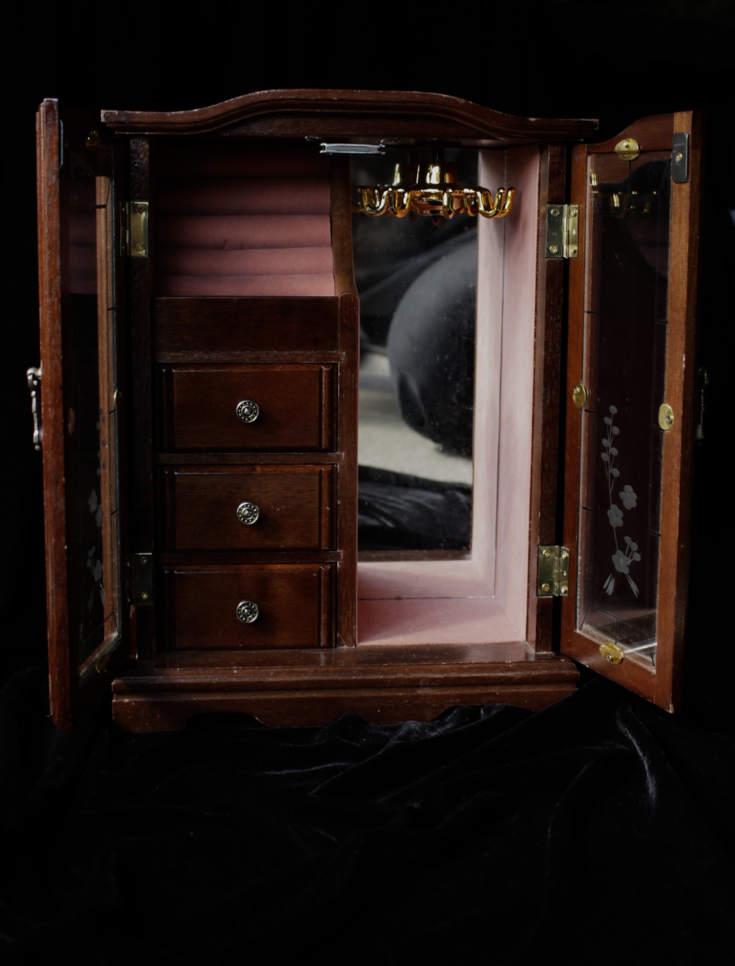 Vintage Miniature Display Cabinet | Walnut Finish