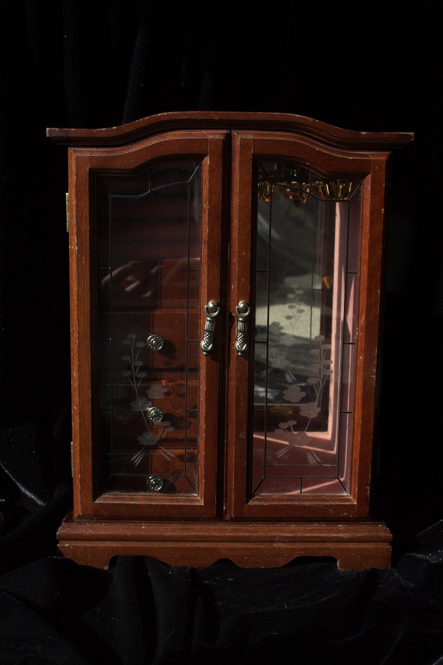 Vintage Miniature Display Cabinet | Walnut Finish