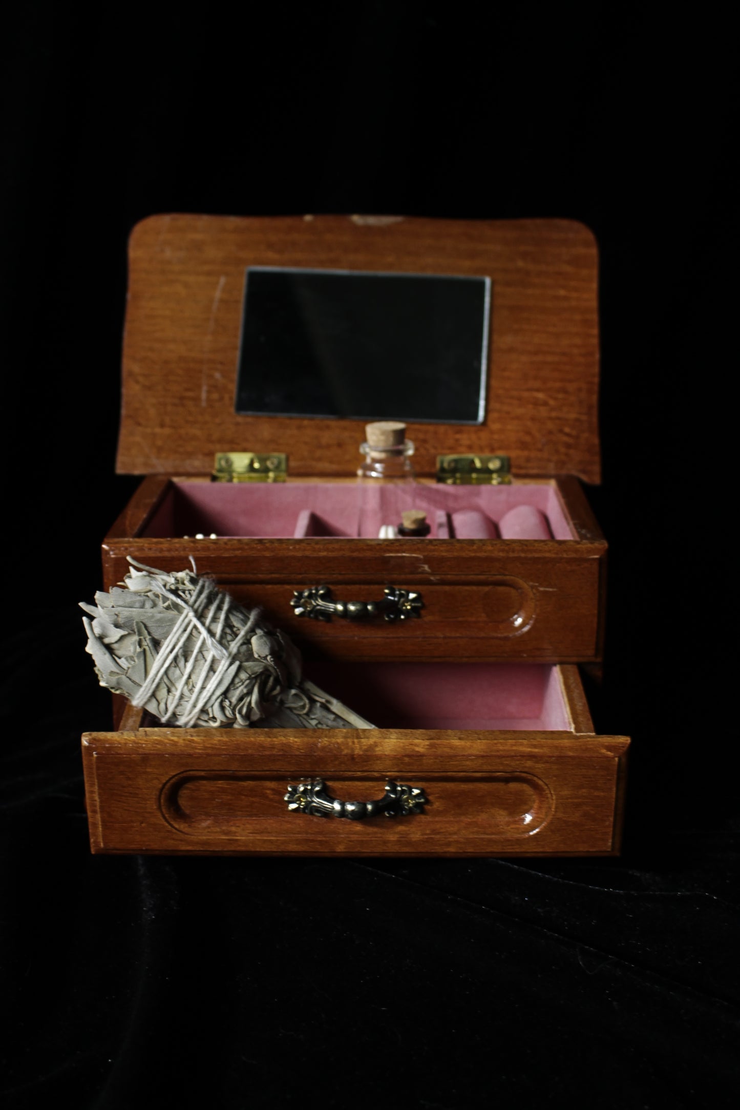 Vintage Miniature Drawers | Walnut Finish