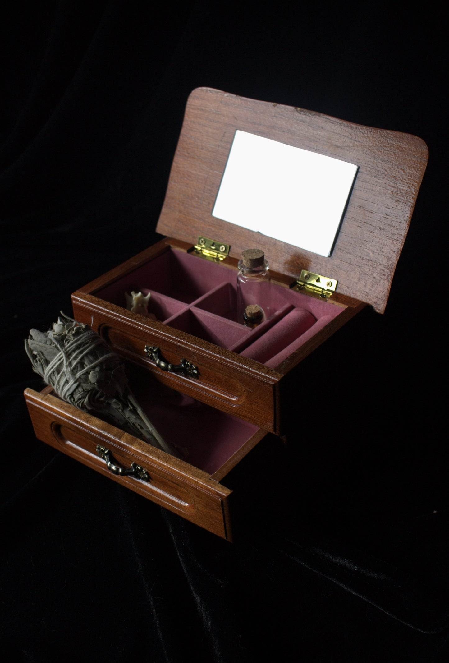 Vintage Miniature Drawers | Walnut Finish