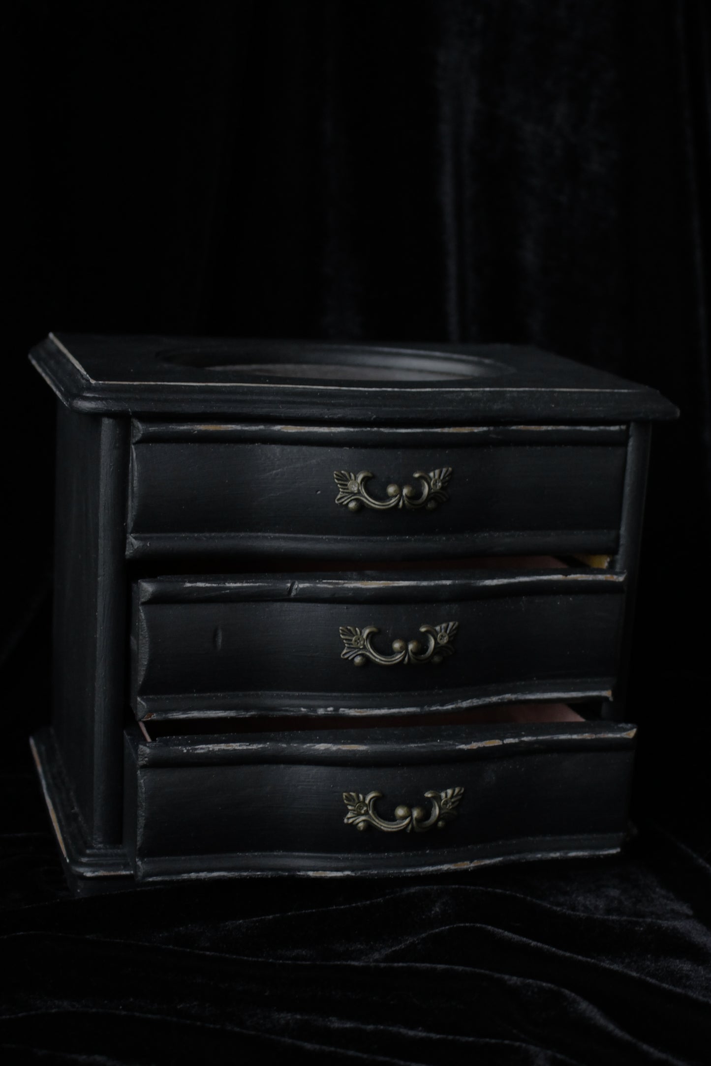 Vintage Miniature Display Drawers | Black Finish