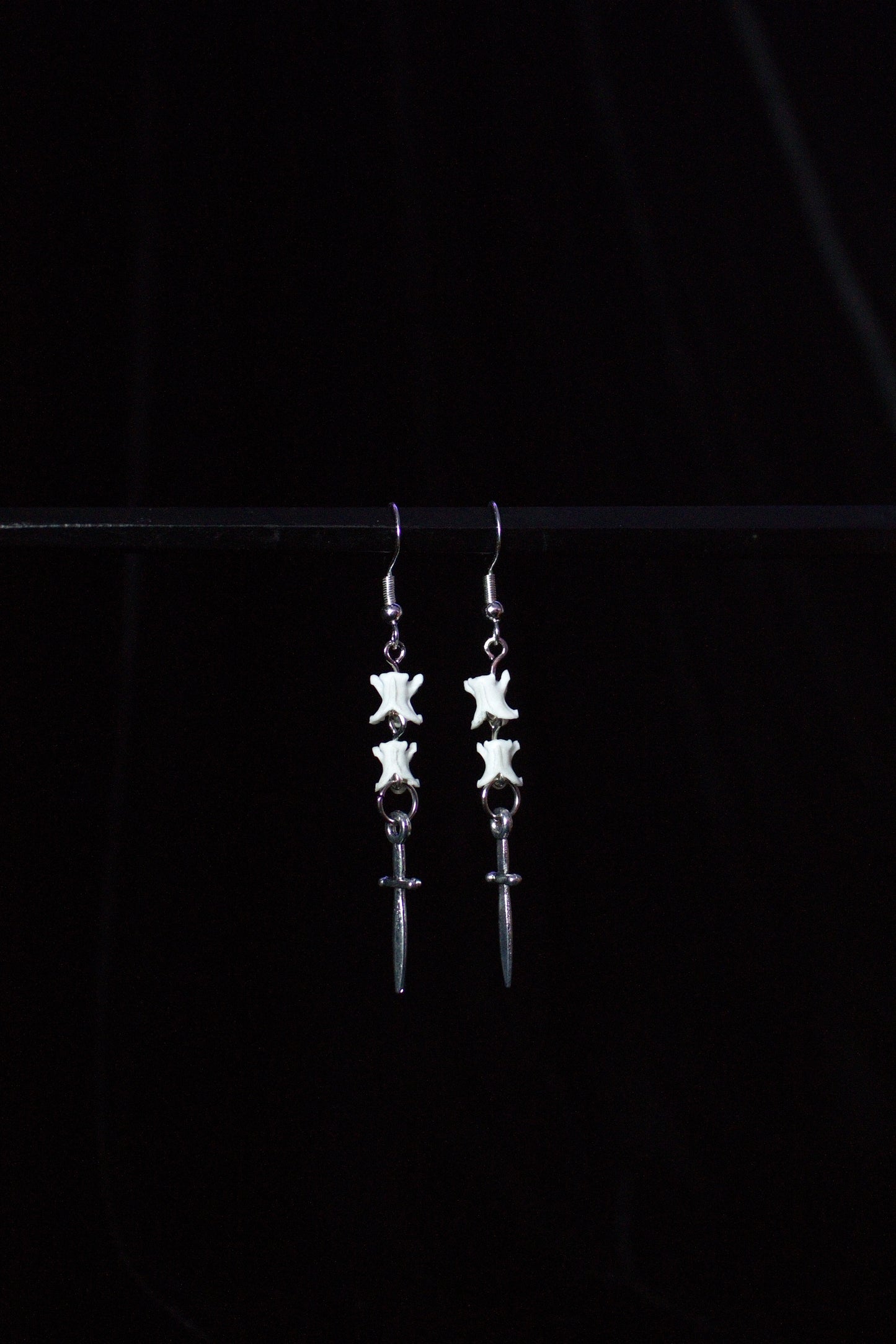 Dagger Snake Vertebrae Earrings