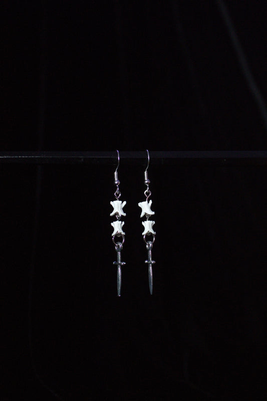 Dagger Snake Vertebrae Earrings